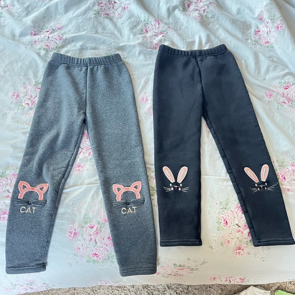 Girls Winter Fleece Lined Leggings Thick Sherpa Tights Warm Pants 5-6T🌸